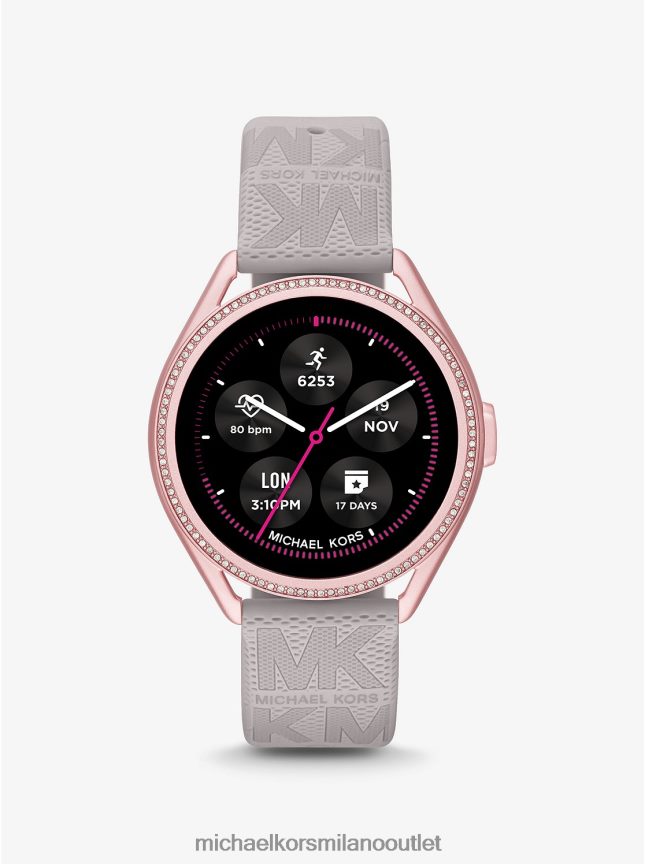 Michael Kors smartwatch access gen 5e mkgo in gomma color rosa e logo donne grigio P06L0L2360 Accessori