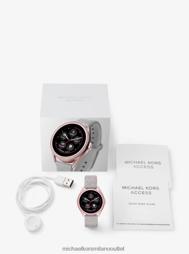 Michael Kors smartwatch access gen 5e mkgo in gomma color rosa e logo donne grigio P06L0L2360 Accessori
