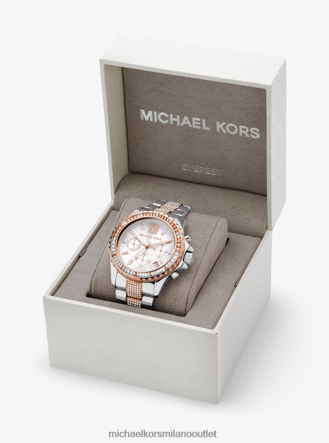 Michael Kors orologio oversize bicolore con pavé everest donne due toni P06L0L2425 Accessori