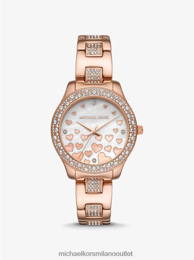Michael Kors Orologio mini liliane con pavé di cuori color oro rosa donne oro rosa P06L0L2387 Accessori