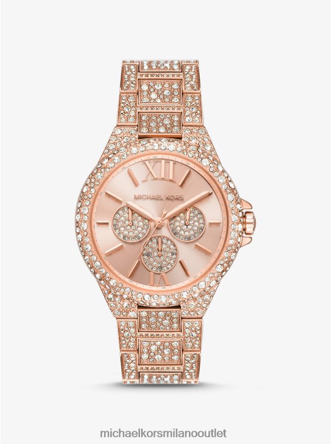 Michael Kors Orologio oversize Camille con pavé rosa color oro donne oro rosa P06L0L2362 Accessori