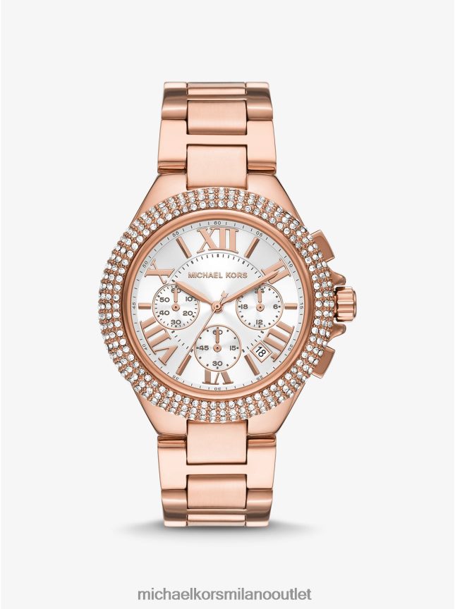 Michael Kors Orologio oversize Camille con pavé rosa color oro donne oro rosa P06L0L2366 Accessori