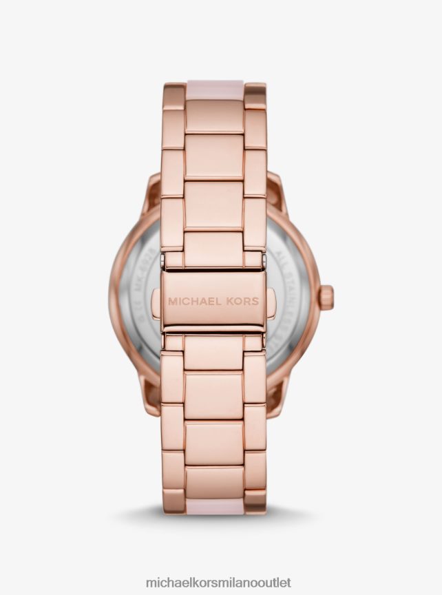 Michael Kors orologio tibby oversize in acetato rosa cipria con pavé di tonalità oro rosa donne oro rosa P06L0L2388 Accessori