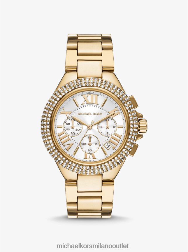 Michael Kors orologio oversize Camille con pavé color oro donne oro P06L0L2392 Accessori