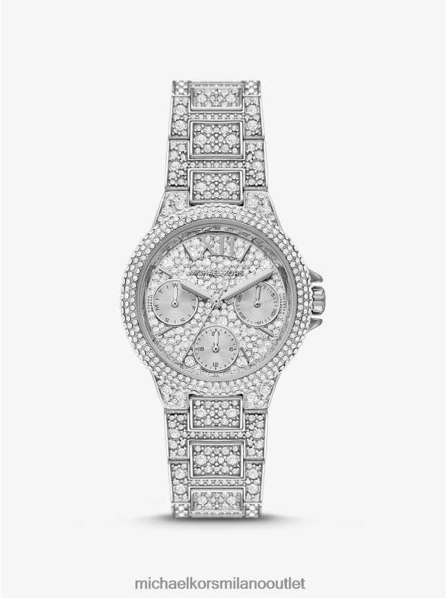 Michael Kors orologio mini camille con pavé color argento donne argento P06L0L2408 Accessori