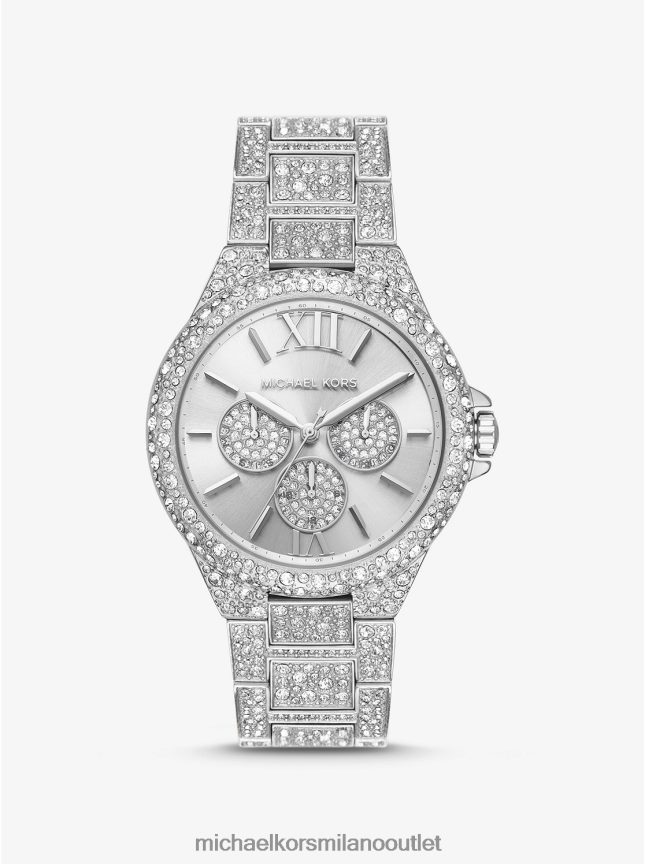 Michael Kors orologio oversize Camille con pavé color argento donne argento P06L0L2407 Accessori