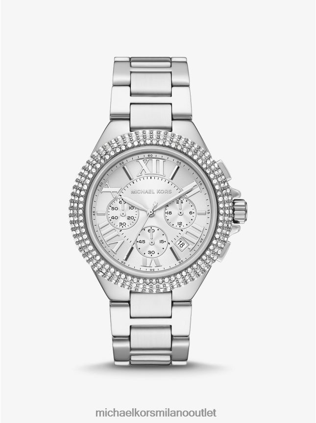 Michael Kors orologio oversize Camille con pavé color argento donne argento P06L0L2411 Accessori