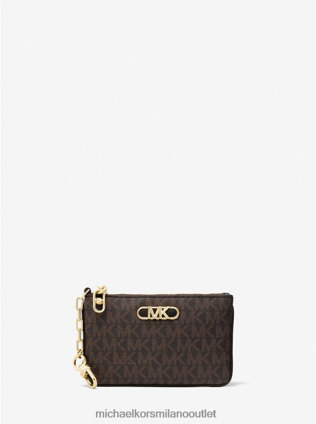 Michael Kors Porta carte con zip con logo Parker donne marrone/nero P06L0L1671 Accessori