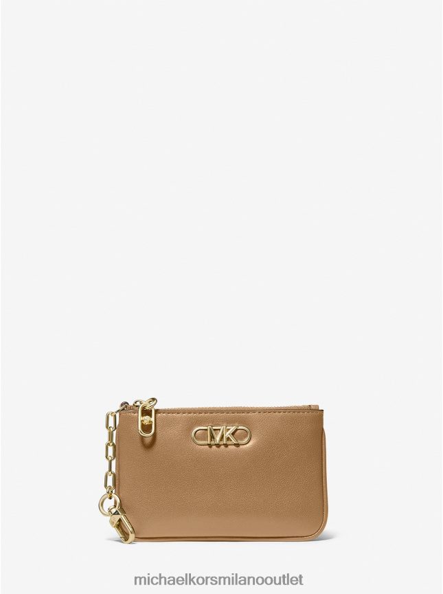 Michael Kors Porta carte di credito Parker piccolo in pelle con cerniera donne buccia P06L0L1670 Accessori