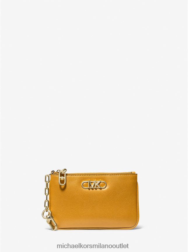 Michael Kors Porta carte di credito Parker piccolo in pelle con cerniera donne calendula P06L0L1669 Accessori