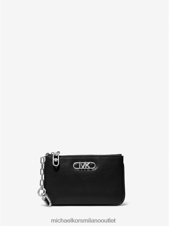 Michael Kors Porta carte di credito Parker piccolo in pelle con cerniera donne nero P06L0L1667 Accessori