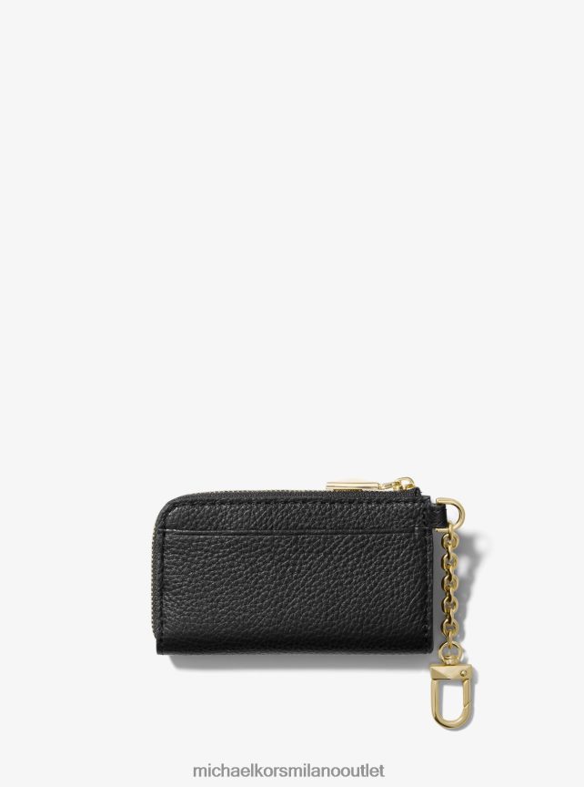 Michael Kors porta carte con zip in pelle martellata piper donne nero P06L0L1656 Accessori