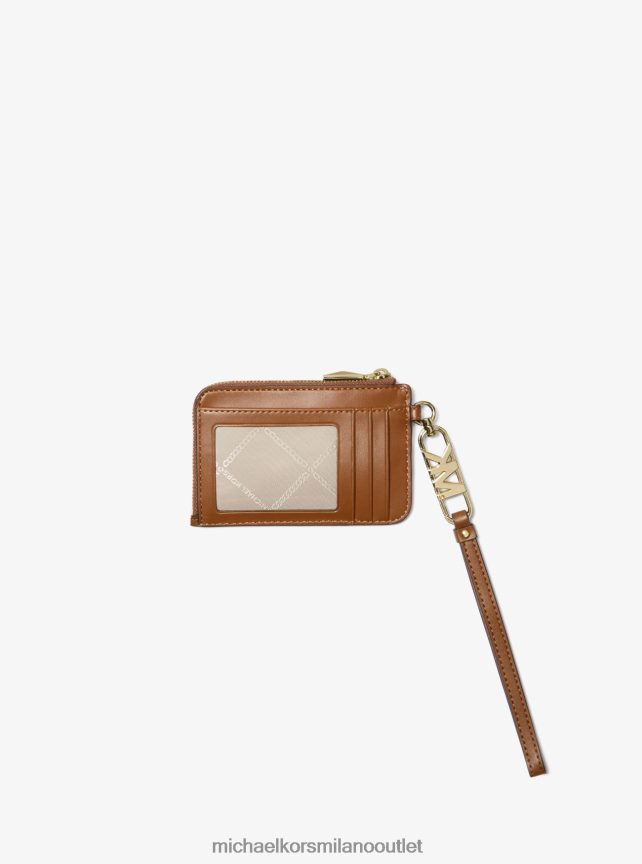 Michael Kors porta carte piccolo con zip in pelle goffrata coccodrillo donne Castagna P06L0L1685 Accessori