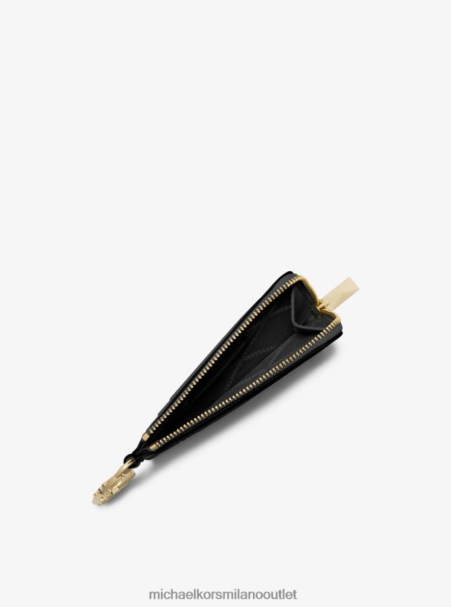 Michael Kors porta carte piccolo con zip in pelle goffrata coccodrillo donne nero P06L0L1689 Accessori