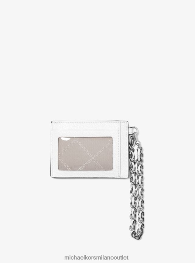 Michael Kors portacarte piccolo con catena in pelle martellata donne bianco ottico P06L0L1668 Accessori