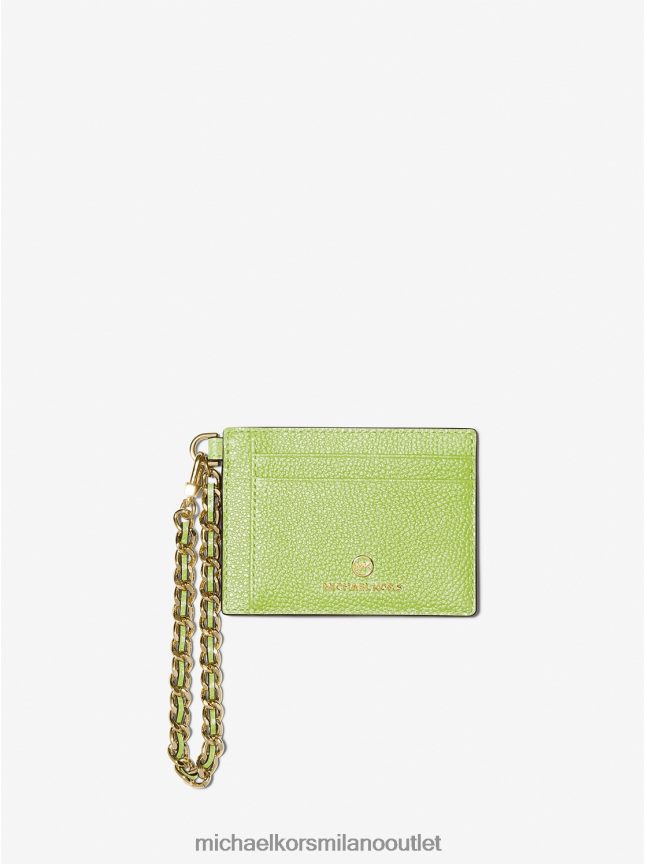 Michael Kors portacarte piccolo con catena in pelle martellata donne brt limetta P06L0L1659 Accessori