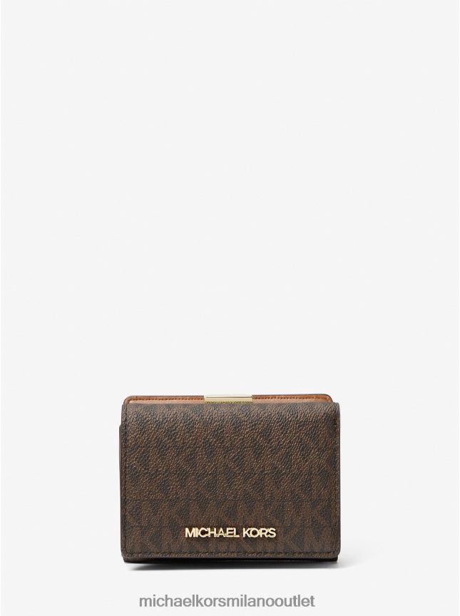 Michael Kors portafoglio a tre ante jet set travel medio con logo donne marrone P06L0L1680 Accessori