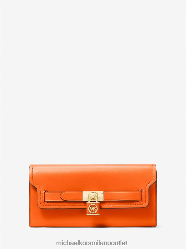 Michael Kors portafoglio grande in pelle hamilton legacy donne arancione ottico P06L0L1690 Accessori