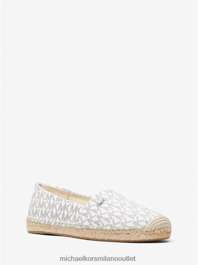 Michael Kors Espadrillas slip-on con logo kendrick donne bianco ottico/nero P06L0L2223 scarpe