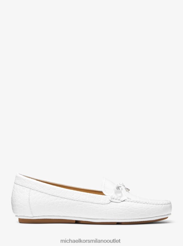 Michael Kors Mocassino Juliette in ecopelle con stampa coccodrillo donne bianco ottico P06L0L2233 scarpe