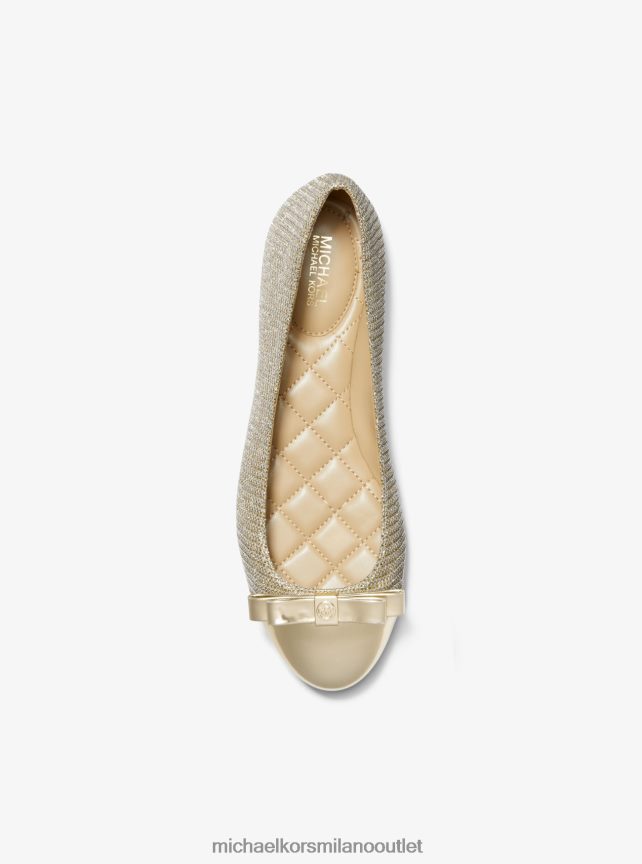 Michael Kors ballerine andrea in rete con catena glitter donne oro pallido P06L0L2247 scarpe