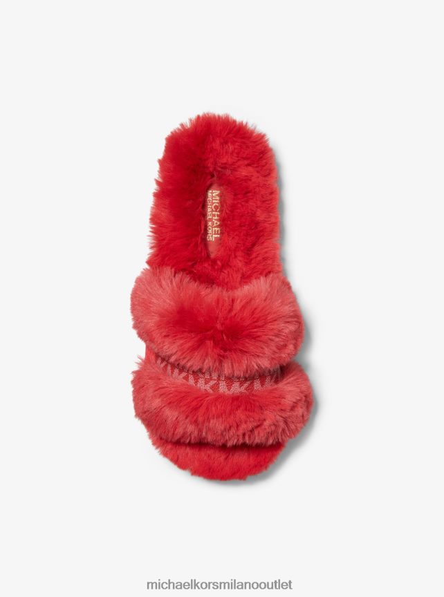 Michael Kors sandalo scarlett in pelliccia sintetica donne cremisi P06L0L2333 scarpe