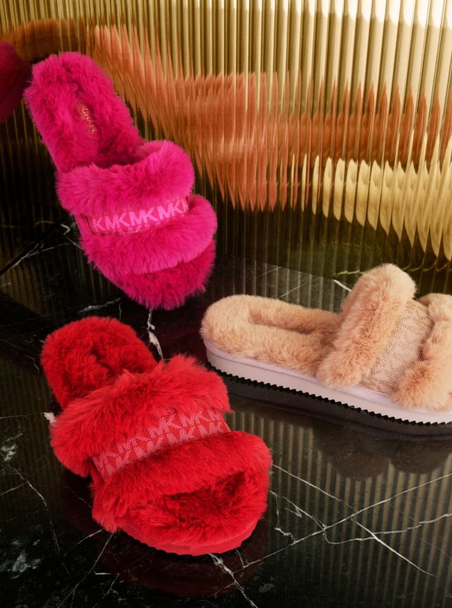 Michael Kors sandalo scarlett in pelliccia sintetica donne cremisi P06L0L2333 scarpe