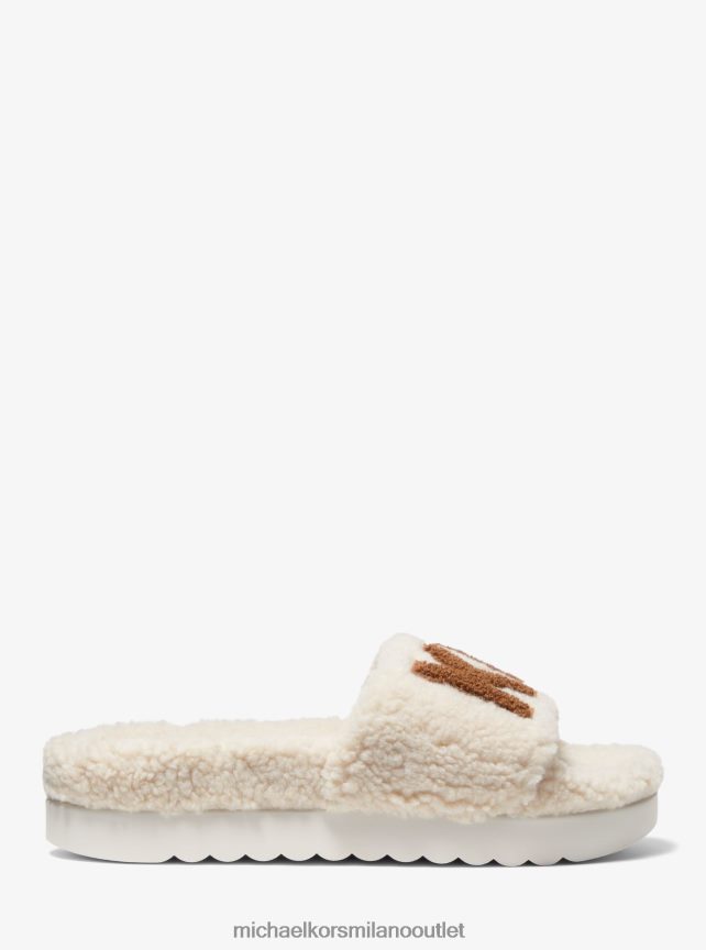 Michael Kors sandalo scorrevole Tyra Sherpa donne naturale P06L0L2344 scarpe