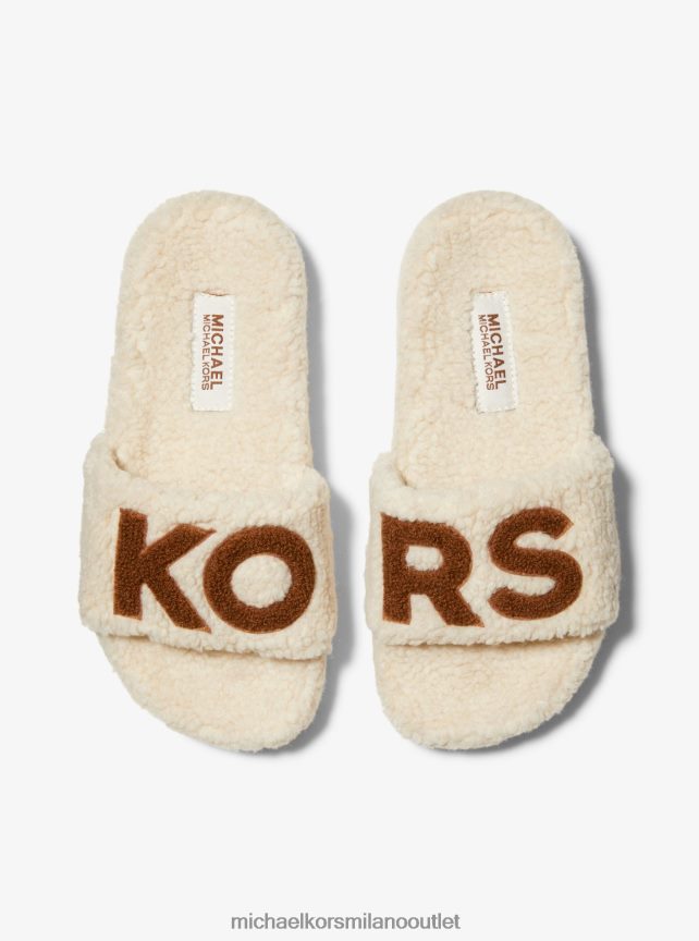 Michael Kors sandalo scorrevole Tyra Sherpa donne naturale P06L0L2344 scarpe
