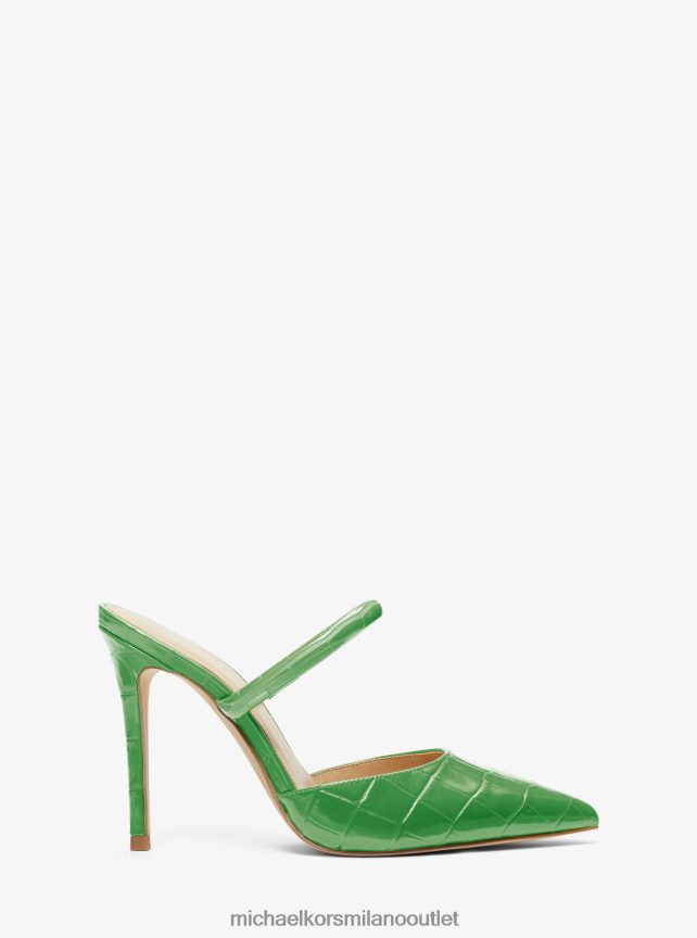 Michael Kors Sabot Jessa in pelle goffrata coccodrillo donne verde palma P06L0L2285 scarpe