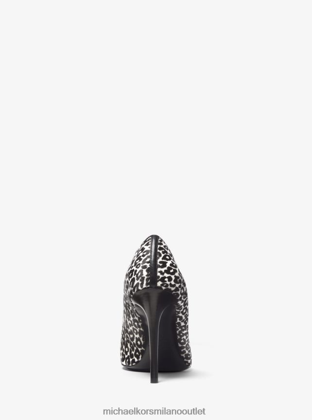 Michael Kors collezione gretel décolleté in pelo di vitello con stampa leopardata donne nero bianco P06L0L2322 scarpe