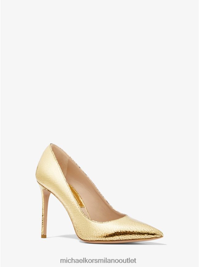 Michael Kors décolleté della collezione Gretel in pelle craquelé donne oro P06L0L2325 scarpe