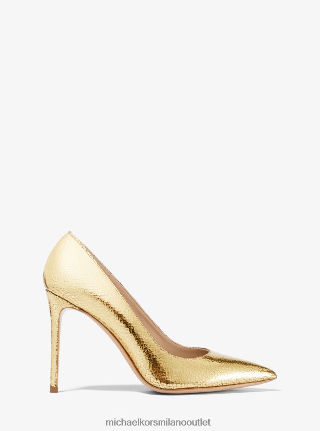 Michael Kors décolleté della collezione Gretel in pelle craquelé donne oro P06L0L2325 scarpe