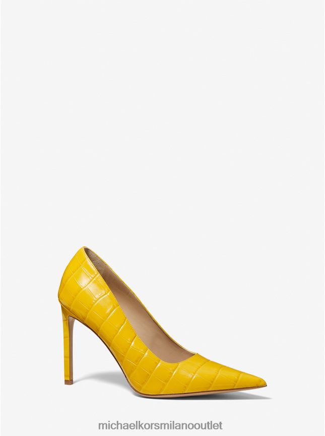 Michael Kors décolleté della collezione Martine in pelle goffrata coccodrillo donne calendula P06L0L2321 scarpe