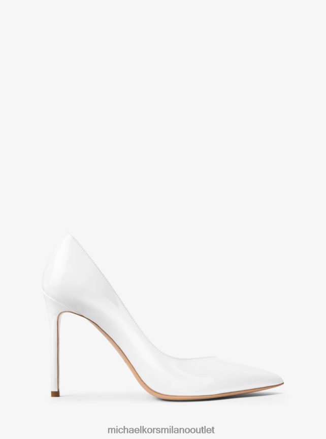 Michael Kors décolleté in pelle verniciata della collezione muse donne bianco ottico P06L0L2312 scarpe