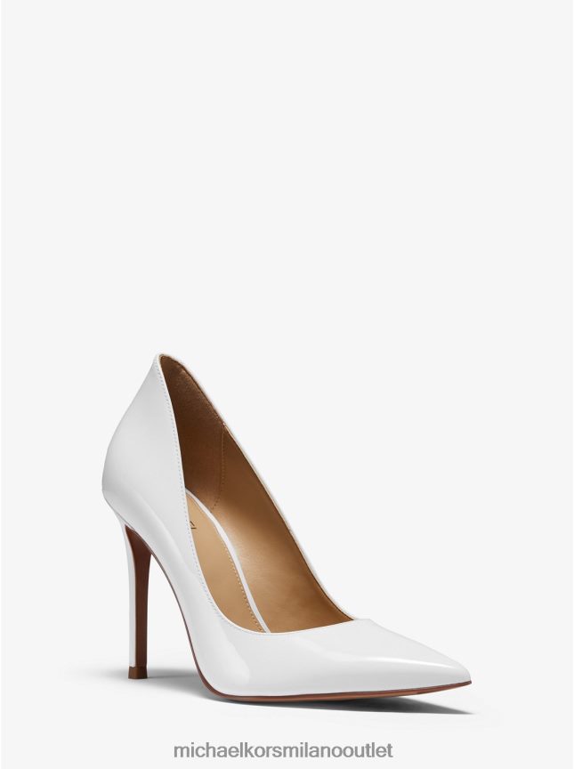 Michael Kors décolleté keke in vernice donne bianco ottico P06L0L2308 scarpe