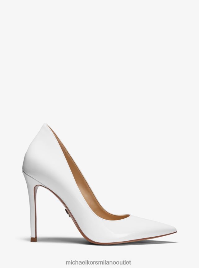 Michael Kors décolleté keke in vernice donne bianco ottico P06L0L2308 scarpe