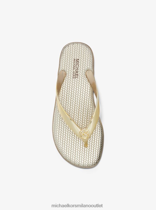 Michael Kors Infradito jet set in pvc metallizzato donne oro P06L0L2004 scarpe