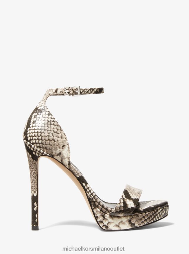 Michael Kors Sandalo con plateau in ecopelle goffrata Jordyn Snake donne sabbia P06L0L2030 scarpe