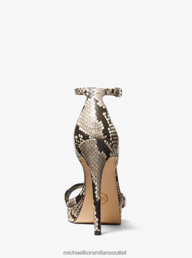 Michael Kors Sandalo con plateau in ecopelle goffrata Jordyn Snake donne sabbia P06L0L2030 scarpe