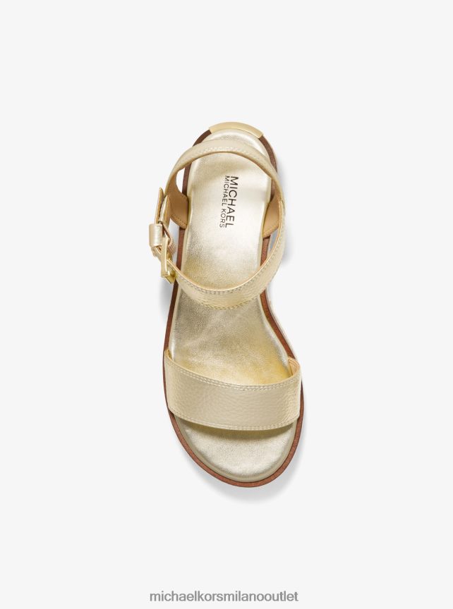 Michael Kors espadrillas richie con plateau in ecopelle metallizzata e logo donne oro pallido P06L0L1875 scarpe