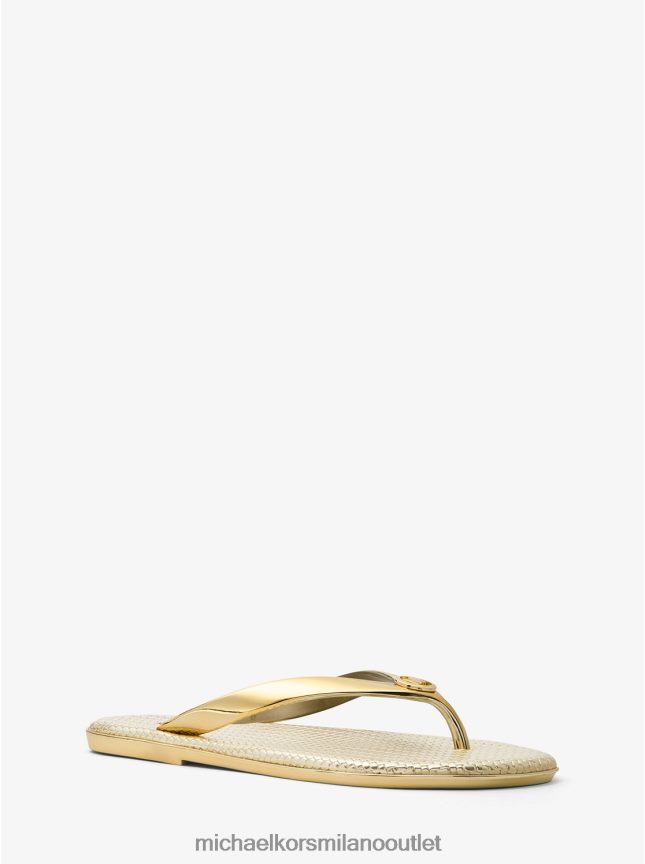Michael Kors infradito in gelatina metallizzata jet set donne oro P06L0L1996 scarpe