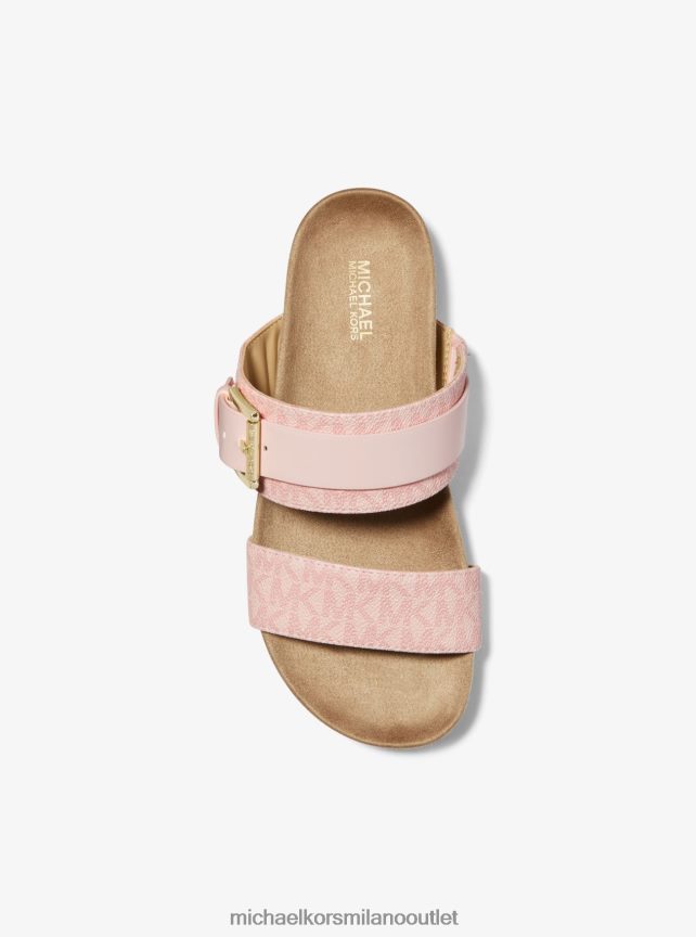 Michael Kors logo mylah e sandalo in pelle donne fard in polvere P06L0L2073 scarpe