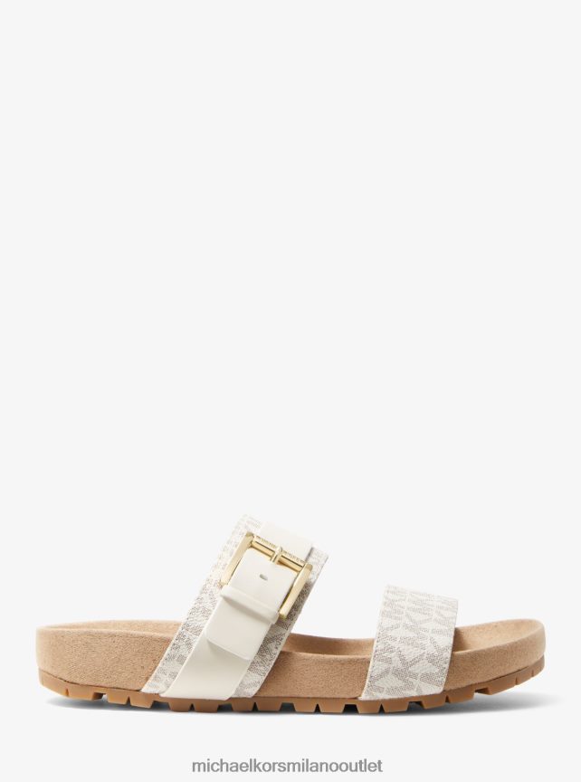 Michael Kors logo mylah e sandalo in pelle donne vaniglia P06L0L2075 scarpe