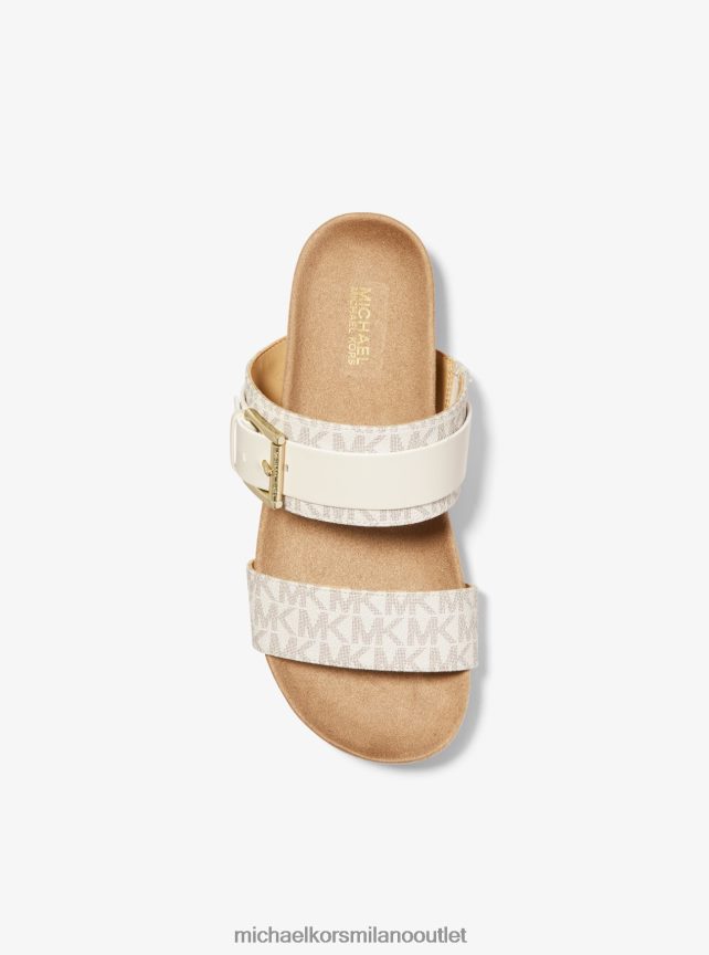 Michael Kors logo mylah e sandalo in pelle donne vaniglia P06L0L2075 scarpe