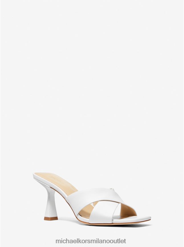 Michael Kors sabot in pelle clara donne bianco ottico P06L0L1849 scarpe