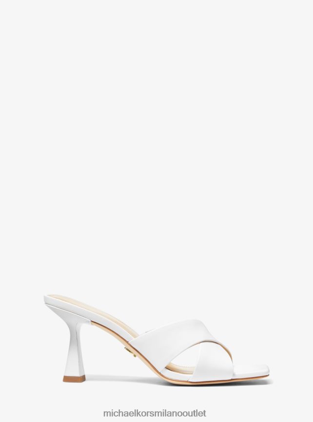 Michael Kors sabot in pelle clara donne bianco ottico P06L0L1849 scarpe