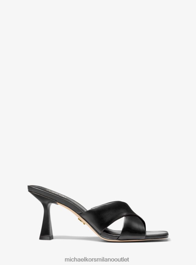 Michael Kors sabot in pelle clara donne nero P06L0L1851 scarpe