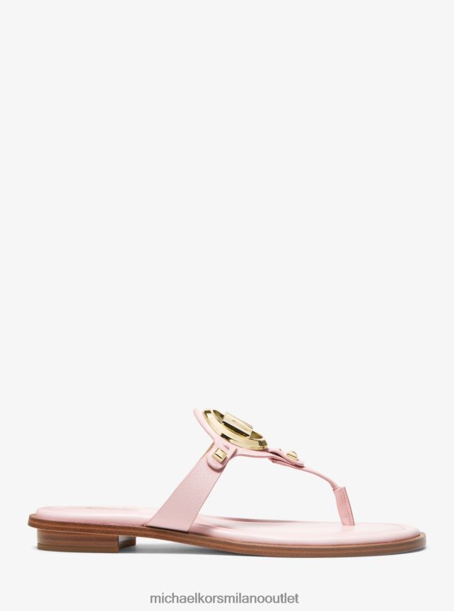 Michael Kors sandalo Aubrey con cinturino a T in ecopelle donne fard in polvere P06L0L1999 scarpe