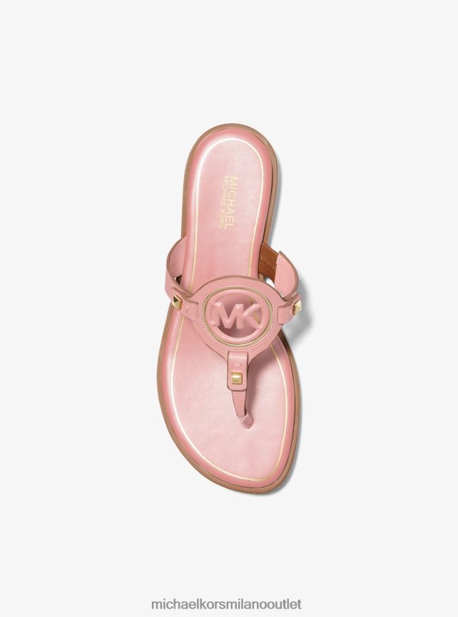 Michael Kors sandalo Aubrey con cinturino a T in pelle ritagliata donne fard in polvere P06L0L2011 scarpe